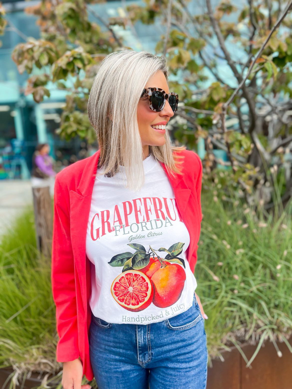 Alba Grapefruit Over-sized T-Shirt | White