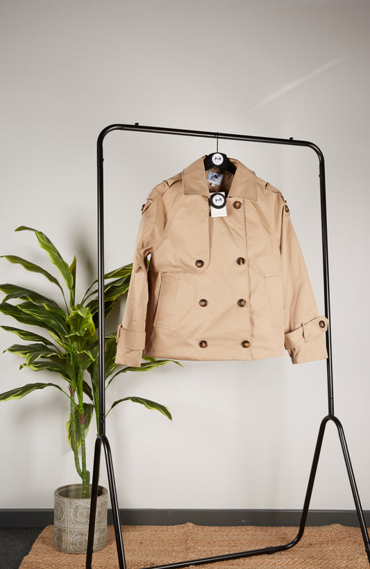 SARAH cropped trench Coat - Camel