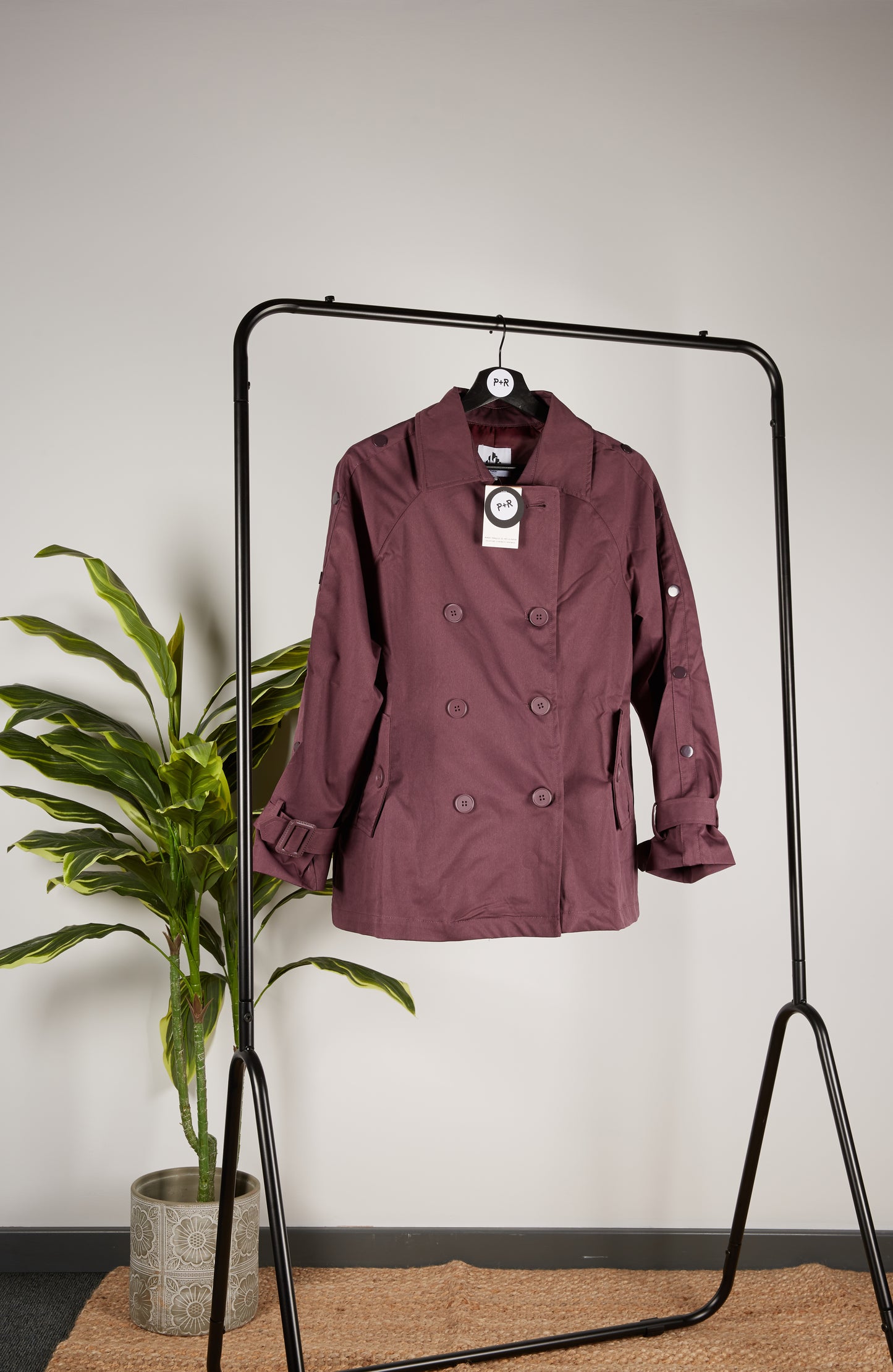BECKY midi Trench coat in plum
