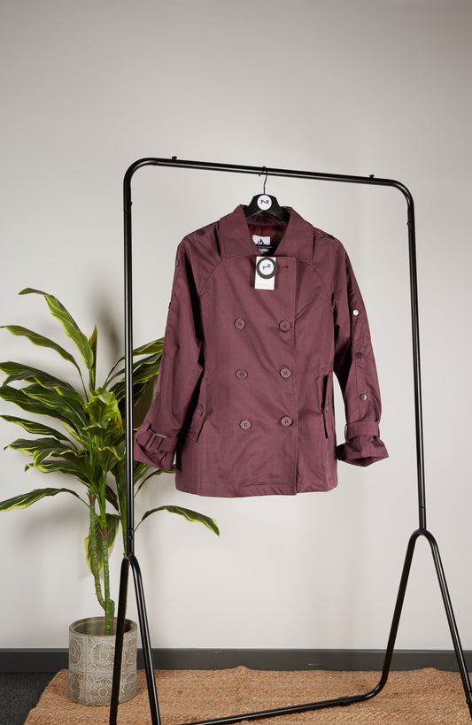 BECKY midi Trench coat in Burgundy