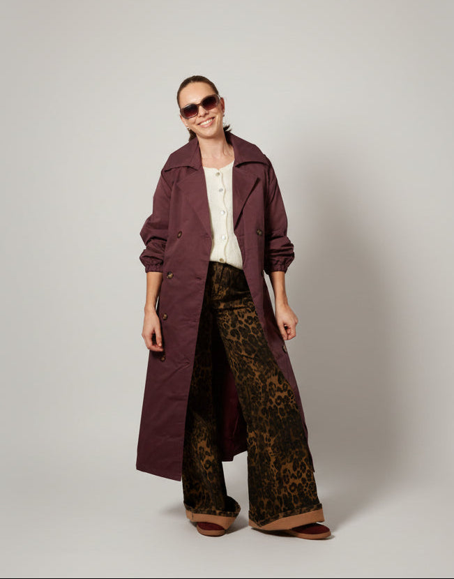 STEVIE High waist Leopard print wide-leg jeans