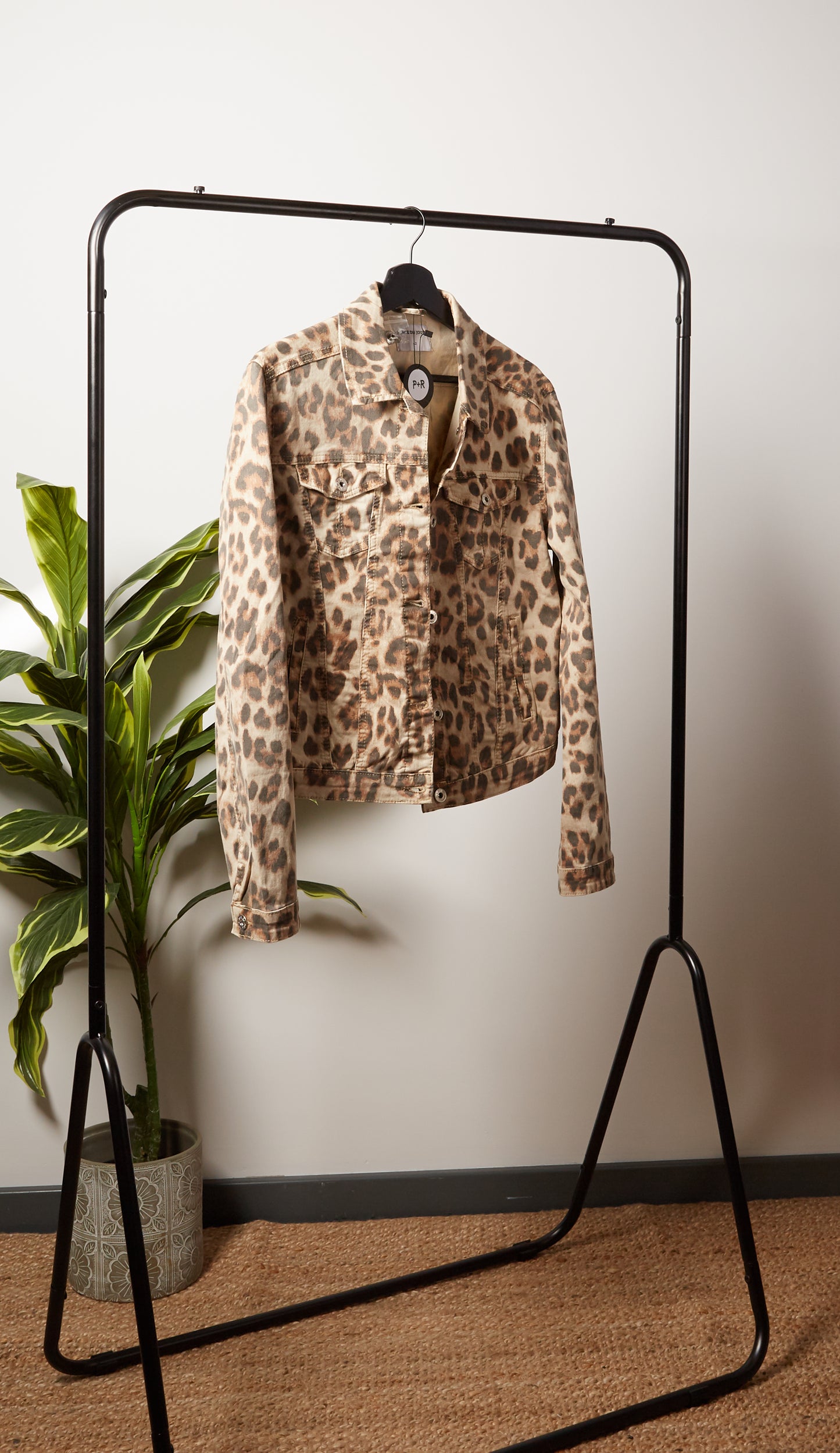 Shaz Leopard Print Cotton Jacket