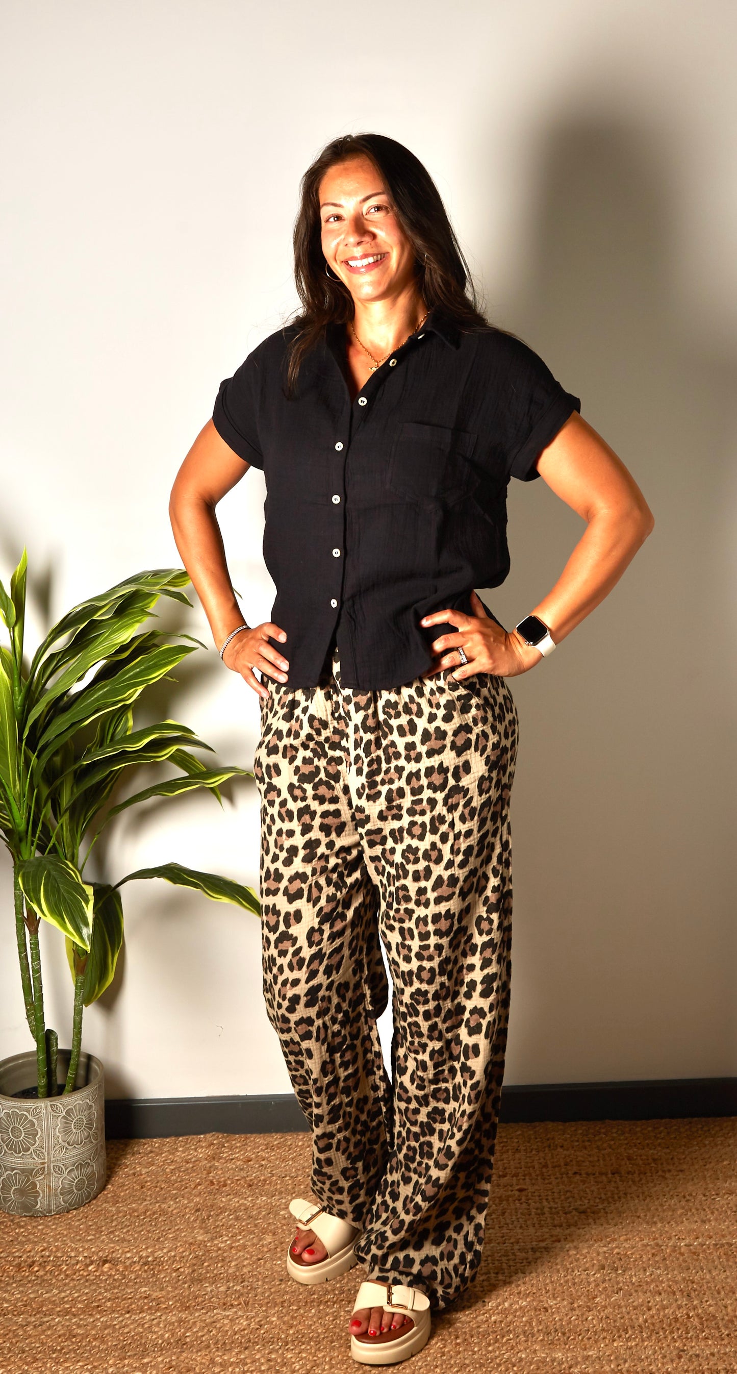 Lilly Leopard Cotton Pants