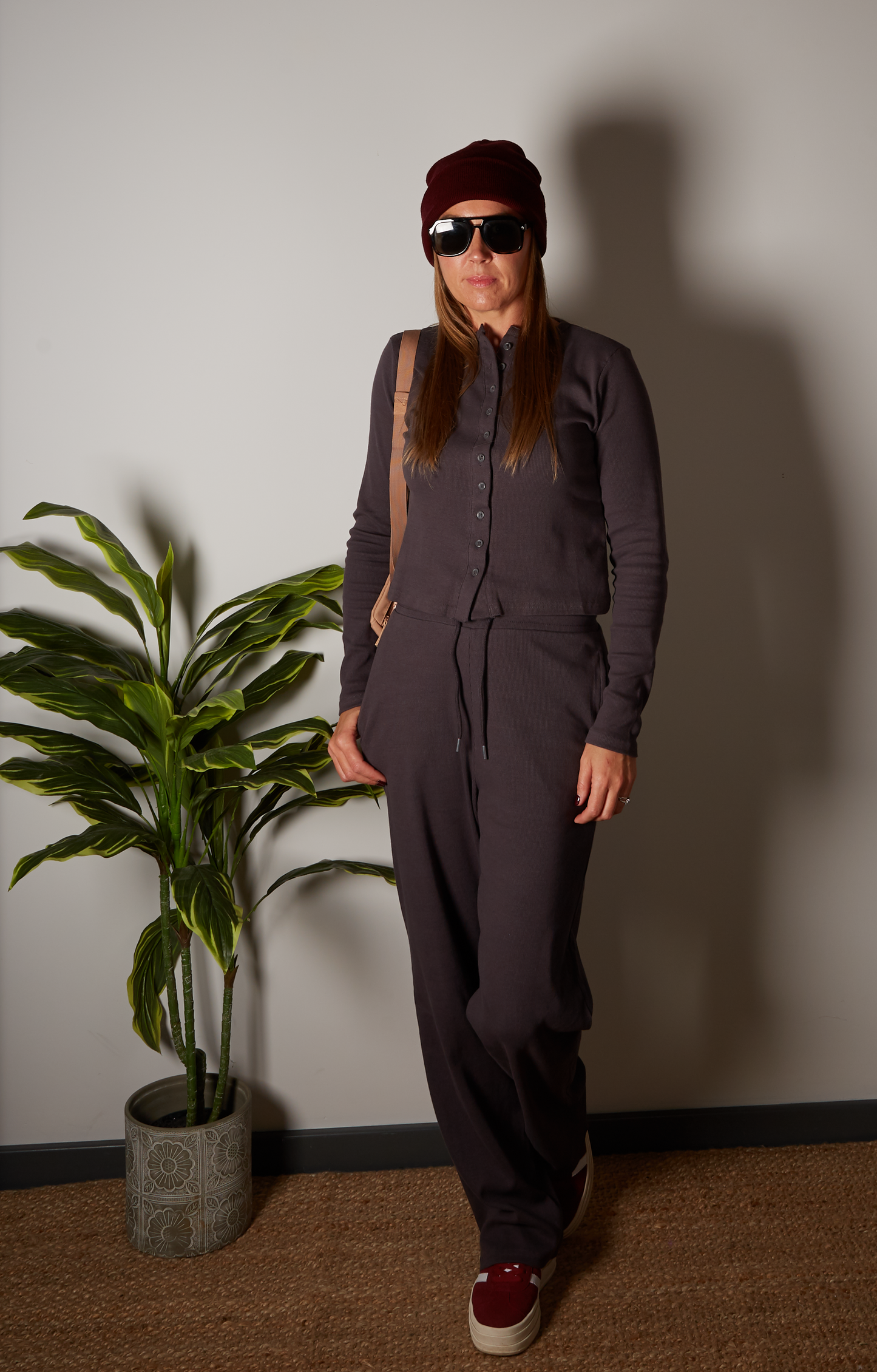 Brady Button-Front Ribbed co-ord set