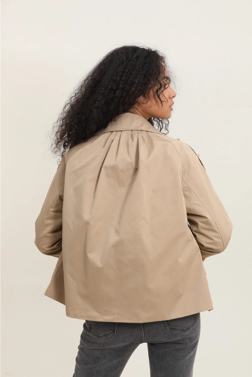 SARAH cropped trench Coat - Camel