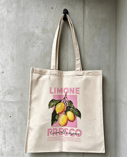 Gemma Lemon Cotton Tote Bag