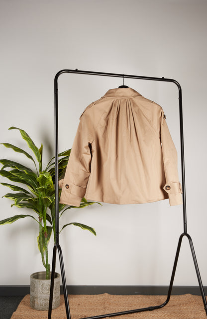 SARAH cropped trench Coat - Camel