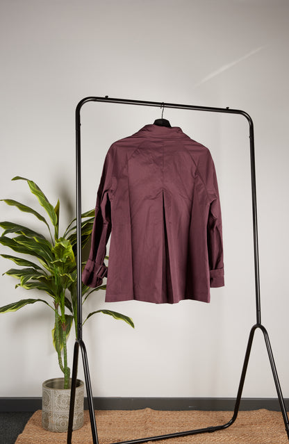 BECKY midi Trench coat in plum