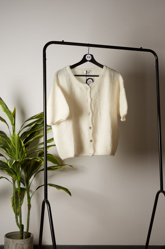 EMMA Knitted Short sleeved Wool-Mix Cardigan