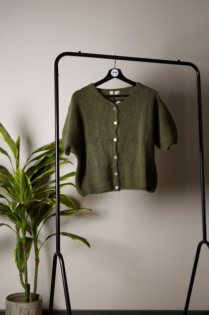 EMMA Knitted Short sleeved Wool-Mix Cardigan