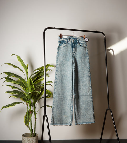 ABI High waist stretchy wide-leg jeans in vintage blue
