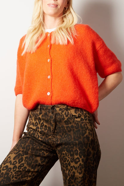 EMMA Knitted Short sleeved Wool-Mix Cardigan