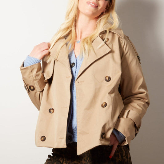 SARAH cropped trench Coat - Camel