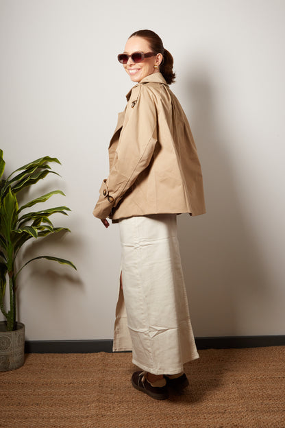 SARAH cropped trench Coat - Camel