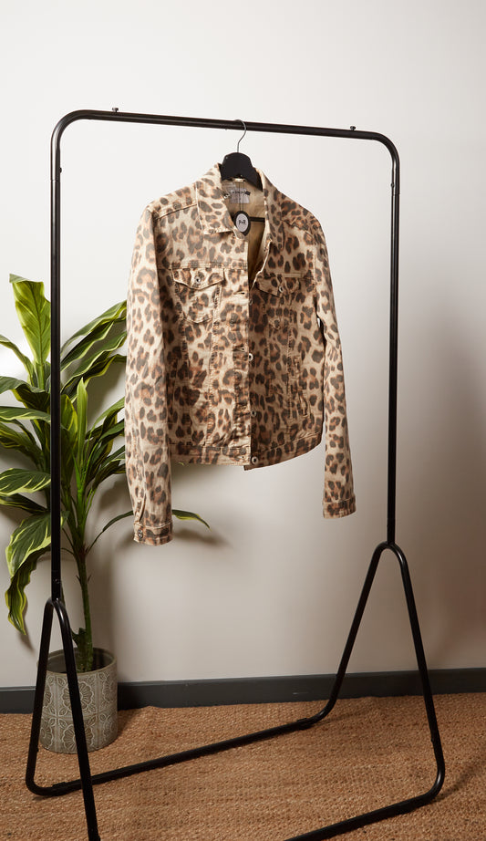 Shaz Leopard Print Cotton Jacket