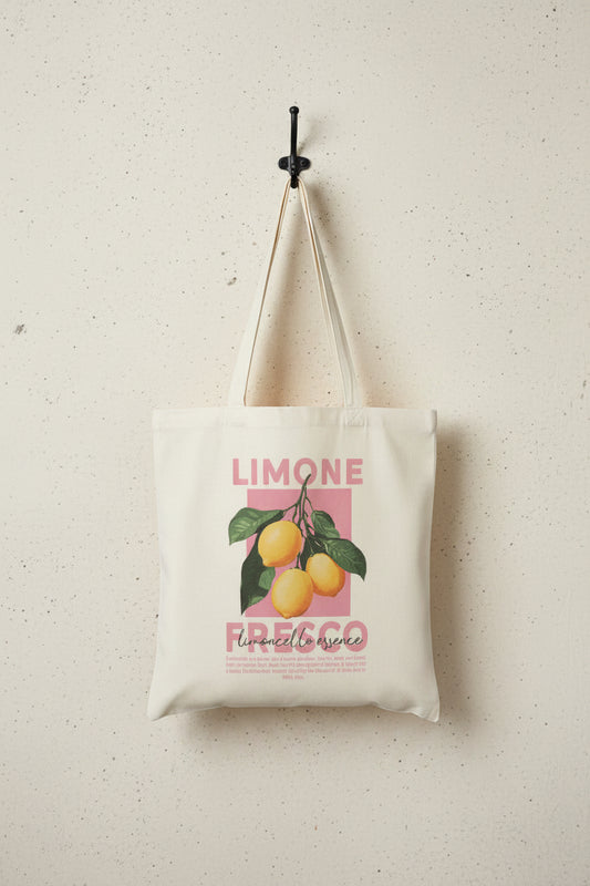 Gemma Lemon Cotton Tote Bag