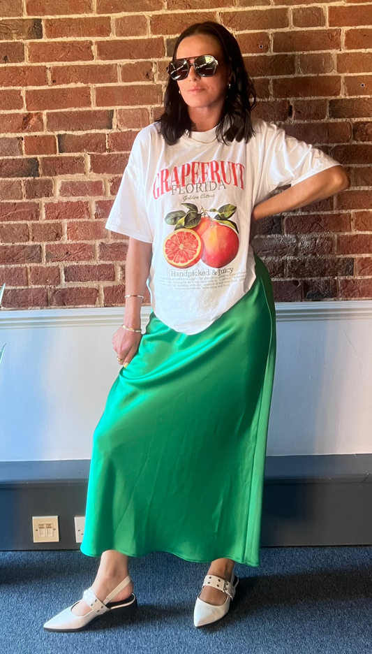 Alba Grapefruit Over-sized T-Shirt  | White