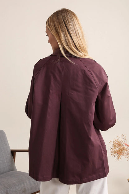 BECKY midi Trench coat in plum