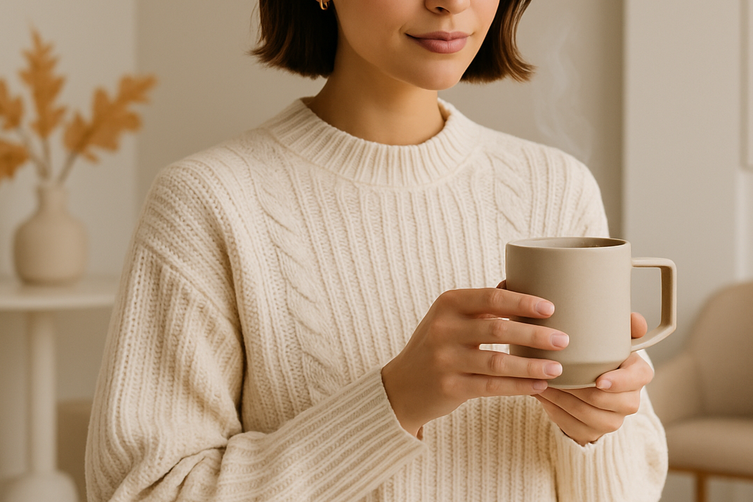 mug instead of a cup and more of a modern aesthetic pls