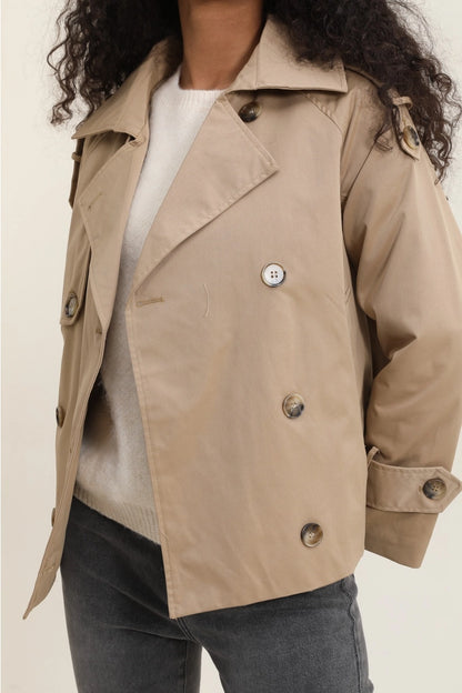 SARAH cropped trench Coat - Camel