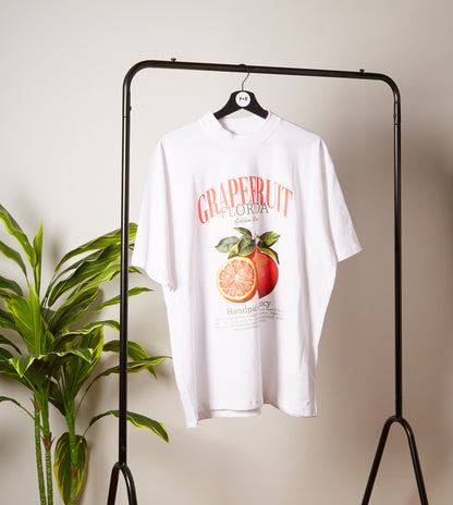 Alba Grapefruit Over-sized T-Shirt  | White